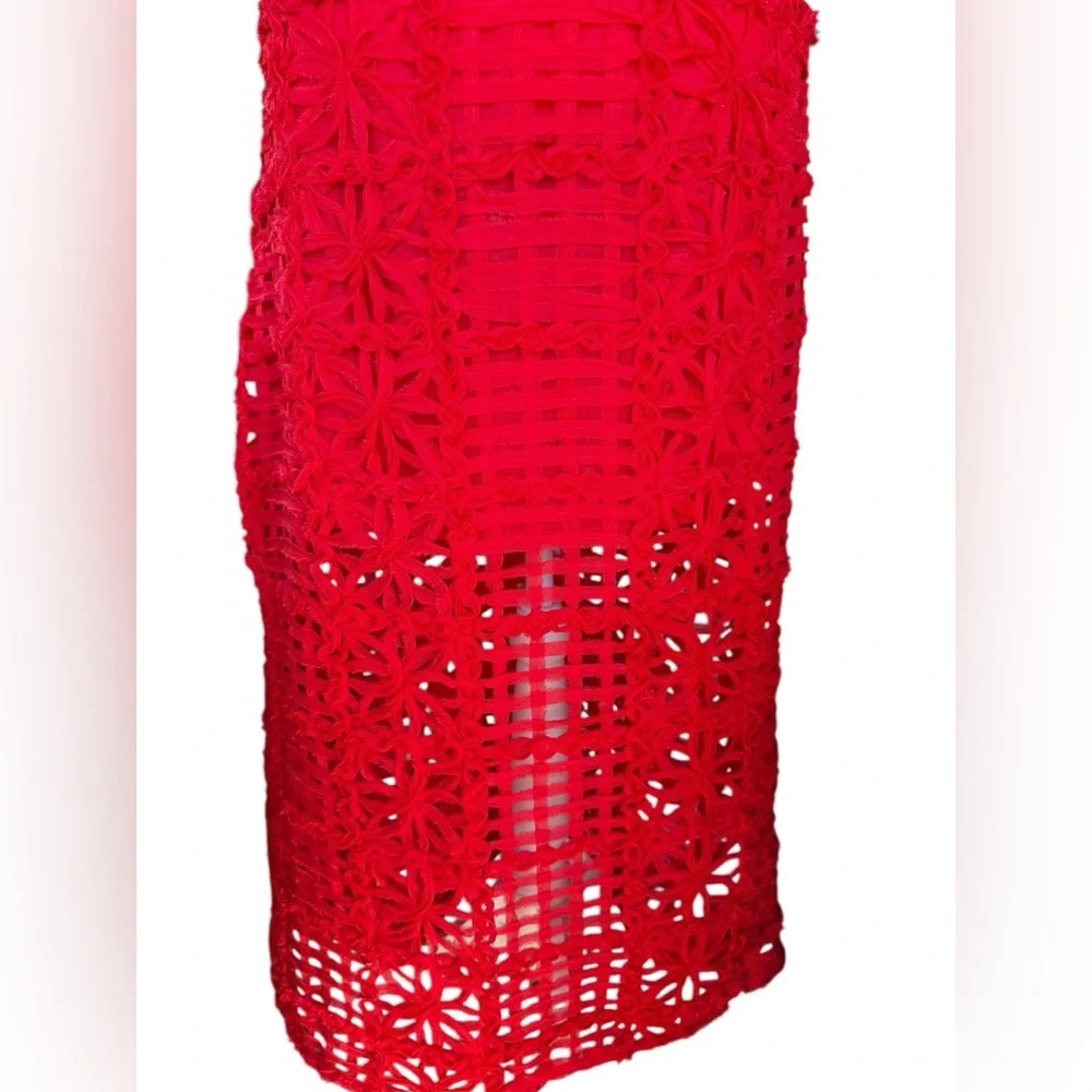 Endless Love Women’s Red Textured Maxi Dress Small NWT MSRP $185 Holiday Party - Picture 7 of 16